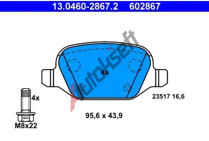 ATE Sada brzdovch destiek AT 23517, AT 602867