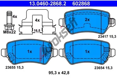 ATE Sada brzdovch destiek AT 602868, AT 23655