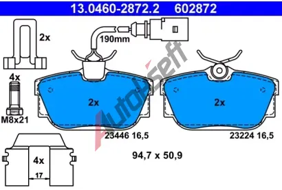 ATE Sada brzdovch destiek AT 23446, AT 602872
