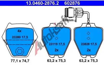 ATE Sada brzdovch destiek AT 23828, AT 602876