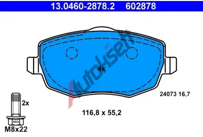 ATE Sada brzdovch destiek AT 24073, AT 602878