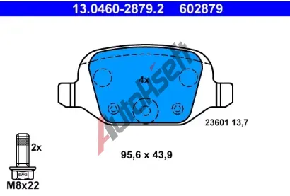 ATE Sada brzdovch destiek AT 23601, AT 602879
