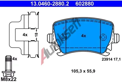 ATE Sada brzdovch destiek AT 23914, AT 602880
