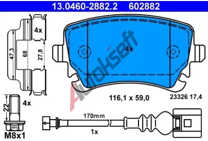ATE Sada brzdovch destiek AT 23326, AT 602882