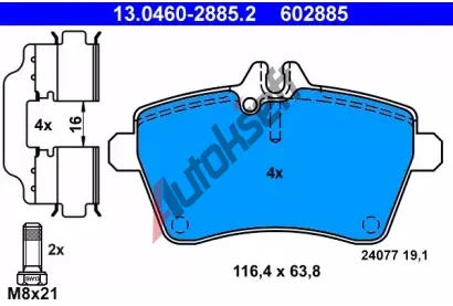 ATE Sada brzdovch destiek AT 24077, AT 602885