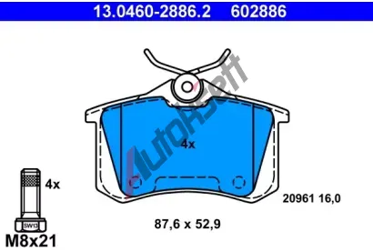 ATE Sada brzdovch destiek AT 20961, AT 602886