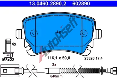 ATE Sada brzdovch destiek AT 23326, AT 602890