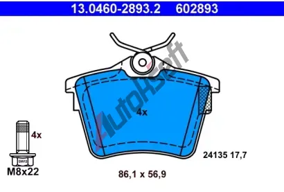 ATE Sada brzdovch destiek AT 24135, AT 602893