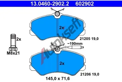 ATE Sada brzdovch destiek AT 602902, AT 21206