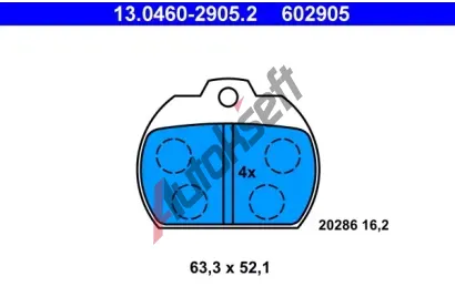 ATE Sada brzdovch destiek AT 602905, AT 20286