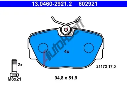 ATE Sada brzdovch destiek AT 21173, AT 602921
