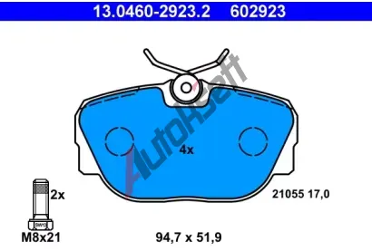 ATE Sada brzdovch destiek AT 602923, AT 21055