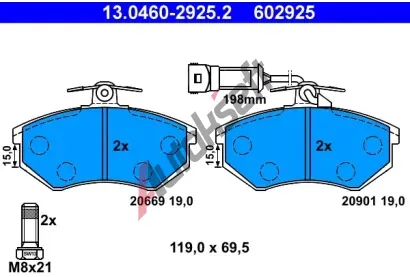 ATE Sada brzdovch destiek AT 20901, AT 602925