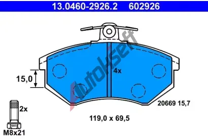 ATE Sada brzdovch destiek AT 20669, AT 602926