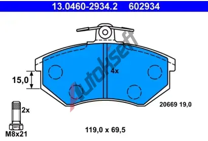 ATE Sada brzdovch destiek AT 20669, AT 602934