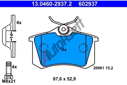 ATE Sada brzdovch destiek AT 602937, AT 20961
