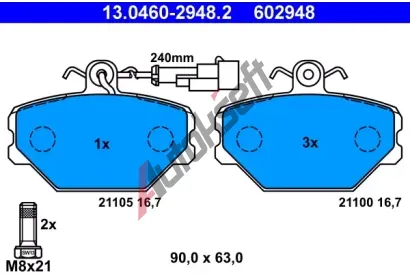 ATE Sada brzdovch destiek AT 21105, AT 602948