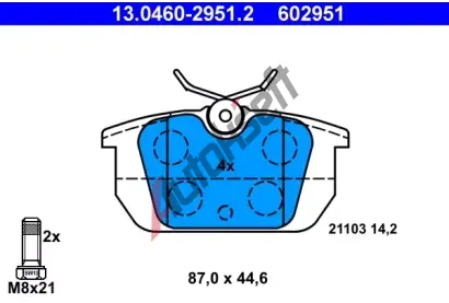 ATE Sada brzdovch destiek AT 21103, AT 602951