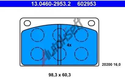 ATE Sada brzdovch destiek AT 20200, AT 602953