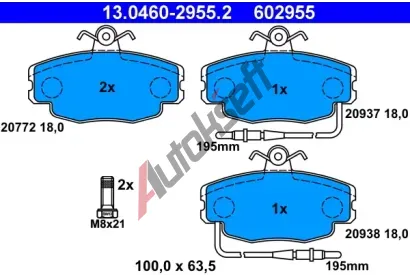 ATE Sada brzdovch destiek AT 602955, 13.0460-2955.2