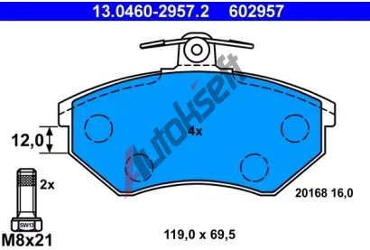 ATE Sada brzdovch destiek AT 20168, AT 602957