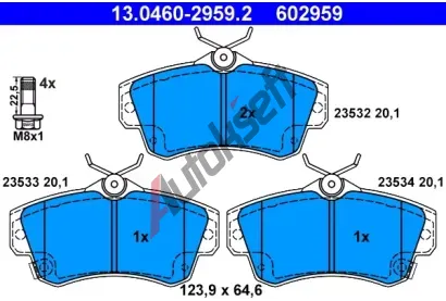 ATE Sada brzdovch destiek AT 23534, AT 602959