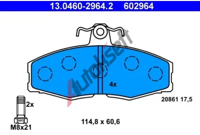 ATE Sada brzdovch destiek AT 20861, AT 602964