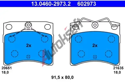 ATE Sada brzdovch destiek AT 21635, AT 602973