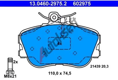 ATE Sada brzdovch destiek AT 21439, AT 602975