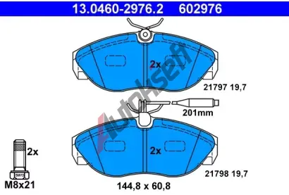 ATE Sada brzdovch destiek AT 21798, AT 602976