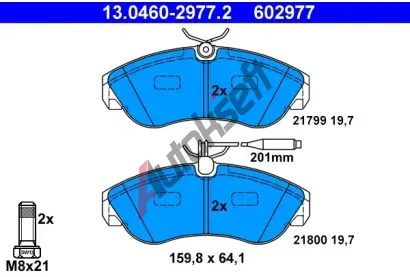 ATE Sada brzdovch destiek AT 21800, AT 602977