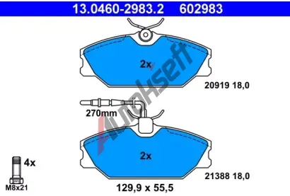 ATE Sada brzdovch destiek AT 21388, AT 602983