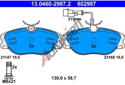 ATE Sada brzdovch destiek AT 23168, AT 602987