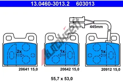 ATE Sada brzdovch destiek AT 603013, AT 20912