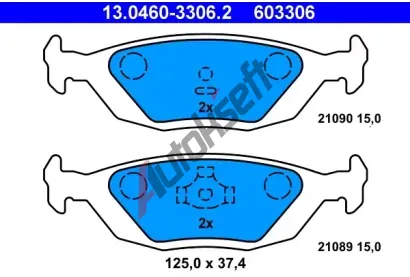 ATE Sada brzdovch destiek AT 603306, AT 21090