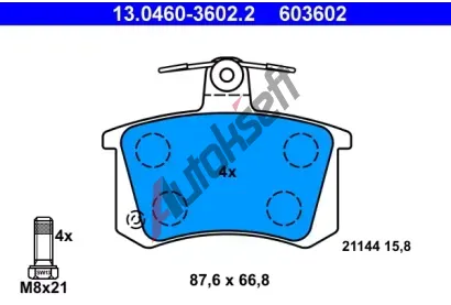 ATE Sada brzdovch destiek AT 603602, AT 21144