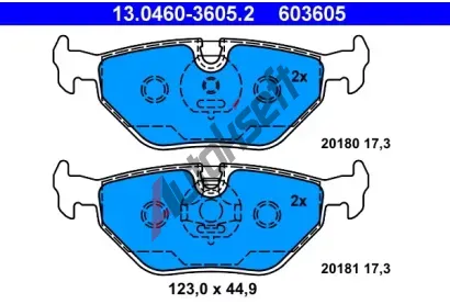 ATE Sada brzdovch destiek AT 20181, AT 603605
