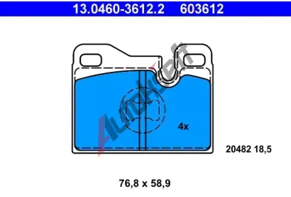 ATE Sada brzdovch destiek AT 20482, AT 603612