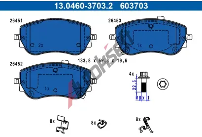 ATE Sada brzdov�ch desti�ek AT 603703, 13.0460-3703.2
