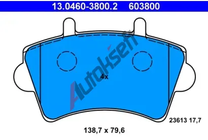 ATE Sada brzdovch destiek AT 23613, AT 603800