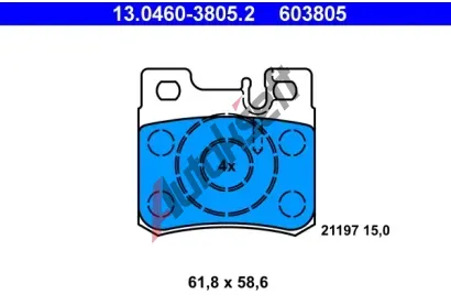 ATE Sada brzdovch destiek AT 603805, AT 21197