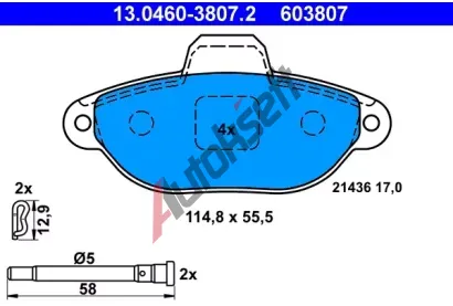 ATE Sada brzdovch destiek AT 21436, AT 603807