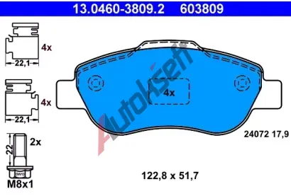 ATE Sada brzdovch destiek AT 24072, AT 603809