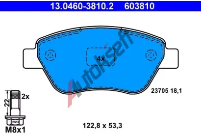 ATE Sada brzdovch destiek AT 603810, AT 23705