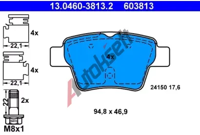 ATE Sada brzdovch destiek AT 24150, AT 603813