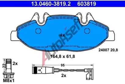 ATE Sada brzdovch destiek AT 24007, AT 603819
