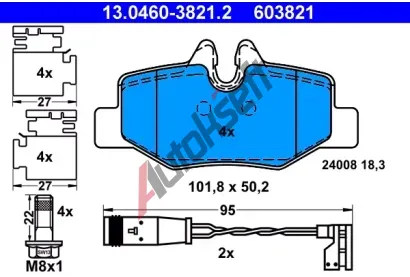 ATE Sada brzdovch destiek AT 24008, AT 603821