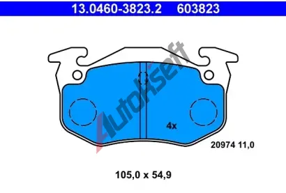 ATE Sada brzdovch destiek AT 20974, AT 603823