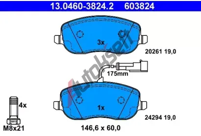 ATE Sada brzdovch destiek AT 24294, AT 603824