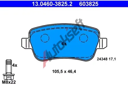 ATE Sada brzdovch destiek AT 24348, AT 603825